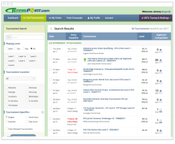 Search USTA Tournaments